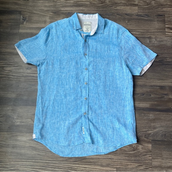 Report Collection Heritage 100% Linen Short Sleeve Button-Up Shirt - Picture 1 of 11